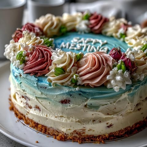 Pastel Ombre Spring Floral Cake