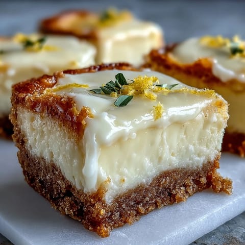 Creamy Skyr Lemon Cheesecake Bars, no-bake, with bright citrus flavors and smooth texture.
