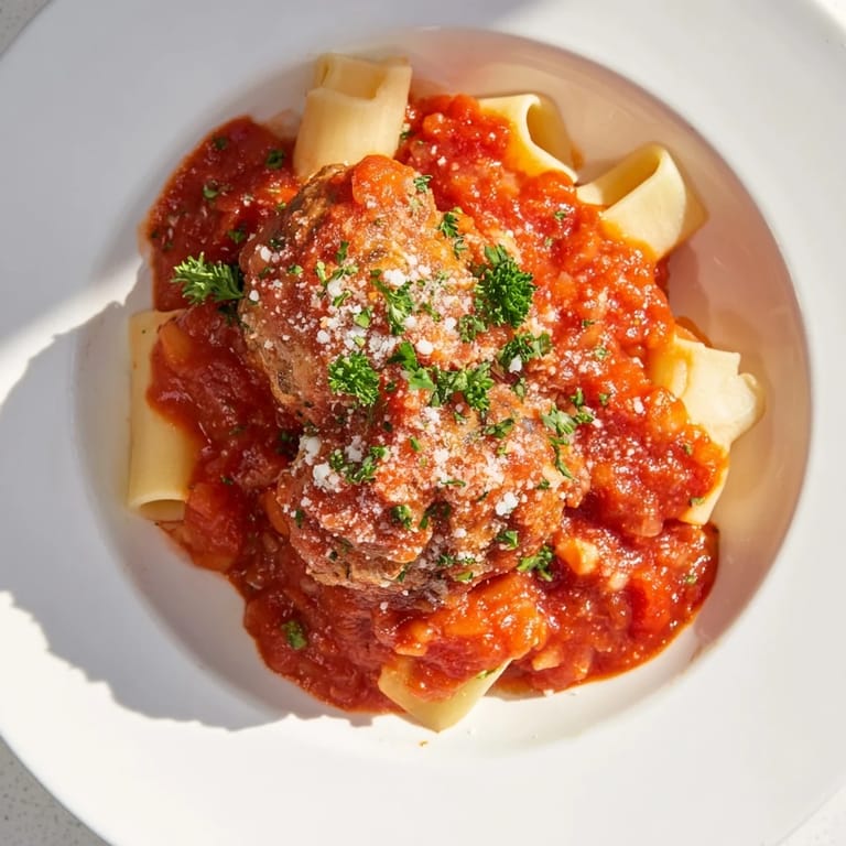 Juicy turkey meatballs with herbs and Parmesan cheese, simmering in a flavorful tomato sauce.