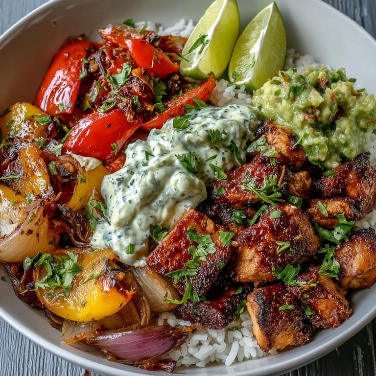 Easy weeknight Sheet Pan Chicken Tinga Bowl served with zesty lime wedges and fresh cilantro for a bright finish.