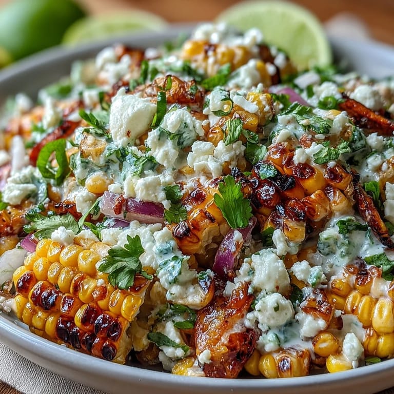 Mexican Street Corn Salad with crisp vegetables, zesty chili-lime dressing, and salty Cotija cheese—ideal for outdoor gatherings or light lunch.