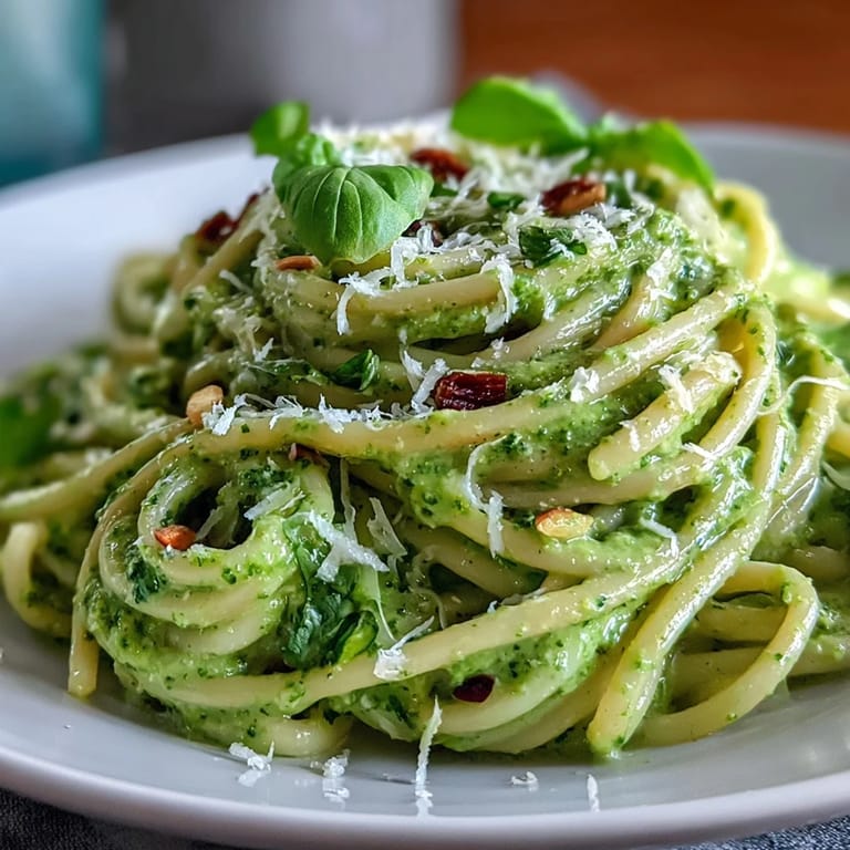 Flavorful no-cook avocado pesto pasta, perfect for a refreshing, healthy lunch.