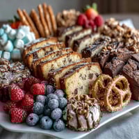 Festive Grad Party Dessert Board with colorful cake slices, cookies, and brownie bites, perfect for sharing and celebrating.