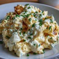 Creamy cottage cheese scrambled eggs, a high-protein breakfast piled high.
